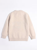 Kids Cashmere Sweater Cute Bear Patterns Toddler Cashmere Pullover Beige 90