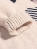 Kids Cashmere Sweater Cute Bear Patterns Toddler Cashmere Pullover Beige 90