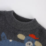 Kids Cashmere Sweater Fun Graphic Patterns Holiday Cashmere Pullover Grey 90