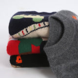 Kids Cashmere Sweater Fun Graphic Patterns Holiday Cashmere Pullover Grey 90