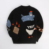 Kids Cashmere Sweater Fun Graphic Patterns Holiday Cashmere Pullover Black 90