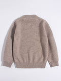 Kids Cashmere Sweater Mushroom Intarsia Boys and Girls Cashmere Pullover Camel 90