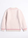 Kids Cashmere Sweater Puppy Knit Design Girls Cashmere Sweater Pullover Pink 90