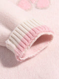Kids Cashmere Sweater Puppy Knit Design Girls Cashmere Sweater Pullover Pink 90