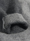 Kids Cashmere Sweater Striped Sleeve Bear Embroidery Cashmere Pullover Grey 90