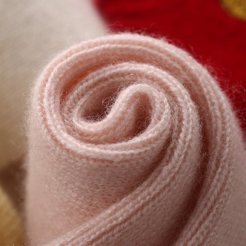 Kids Colorful Cashmere Scarf Fruit Embroidered Cashmere Neck Warmer