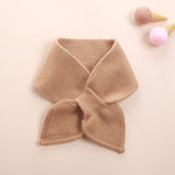 Kids Colorful Knit Cashmere Scarf Bow Knot Cashmere Neck Warmer