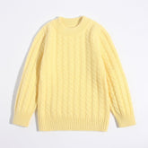 Kids Crew Neck Pure Cashmere Sweater Cable Knitted Cashmere Sweater