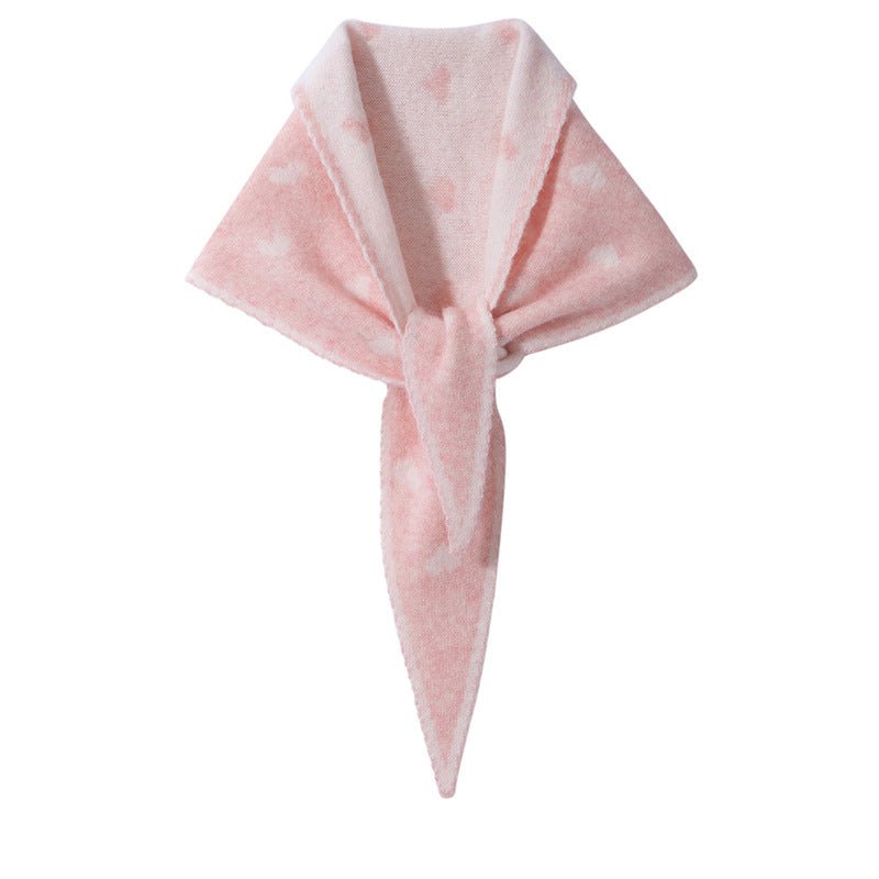 Kids Heart Pattern Cashmere Warmer Cashmere Wrap Triangle Cashmere Scarf