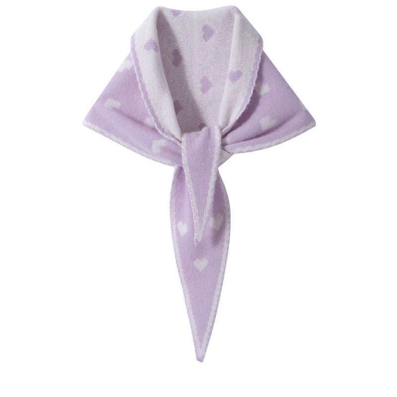 Kids Heart Pattern Cashmere Warmer Cashmere Wrap Triangle Cashmere Scarf