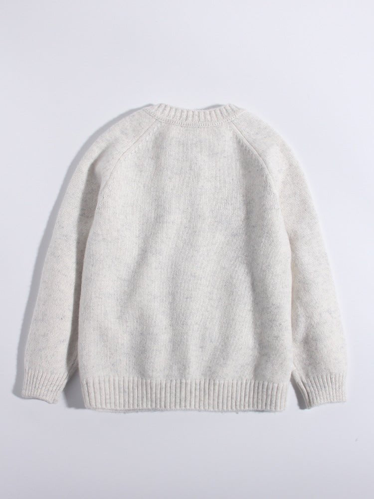 Kids Pure Cashmere Cardigan 3D Sheep Embroidery Cashmere Sweater Grey 80