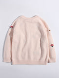 Kids Pure Cashmere Cardigan Playful Mushroom Knit Cashmere Sweater Pink 90