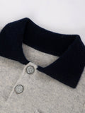 Kids Pure Cashmere Sweater with Pocket Polo Neck Cashmere Pullover Grey 90