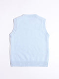 Kids Soft Cloud Cashmere Vest Sleeveless Cashmere Knit Sweater Blue 90