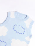 Kids Soft Cloud Cashmere Vest Sleeveless Cashmere Knit Sweater Blue 90
