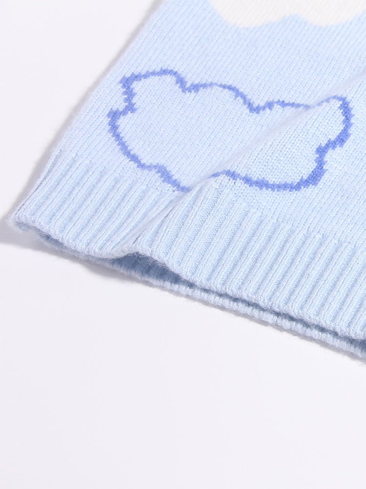 Kids Soft Cloud Cashmere Vest Sleeveless Cashmere Knit Sweater Blue 90