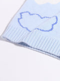 Kids Soft Cloud Cashmere Vest Sleeveless Cashmere Knit Sweater Blue 90