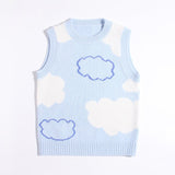 Kids Soft Cloud Cashmere Vest Sleeveless Cashmere Knit Sweater Blue 90
