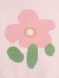 Kids Spring Fall Cashmere Vest Flower Design Cashmere Knit Pullover Pink 80