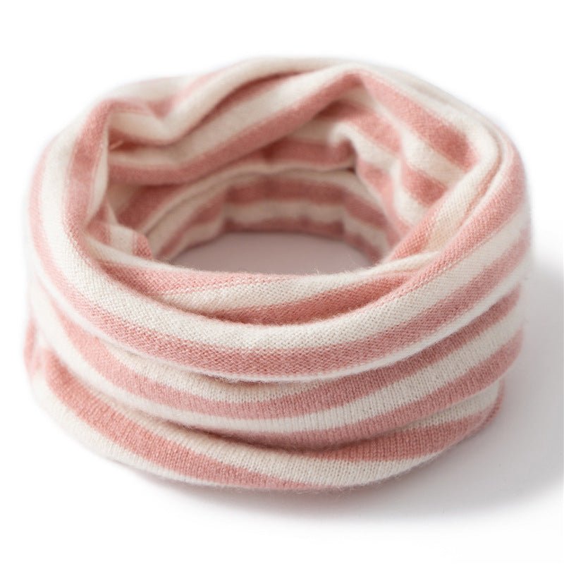 Kids Striped Cashmere Scarf Cashmere Neck Gaiter Pure Cashmere Neck Warmer
