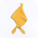 Kids Tie Cashmere Beanie Knit Elf Cashmere Hats with Pom Pom Gold S