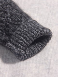 Kids Two Tone Cashmere Sweater Cable Knit Sleeve Cashmere Pullover Grey 90