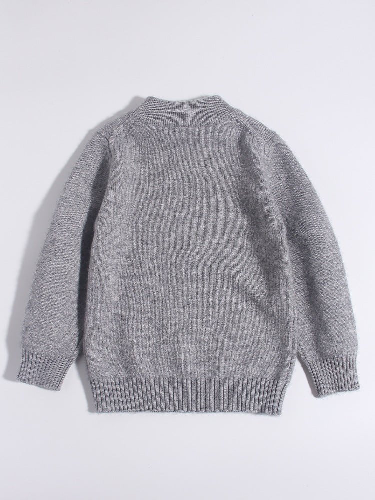Kids Zip - Up Pure Cashmere Sweater Sporty Stripe Cashmere Jacket Dark Grey 90