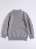 Kids Zip - Up Pure Cashmere Sweater Sporty Stripe Cashmere Jacket Dark Grey 90
