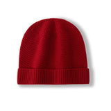 Lightweight Cashmere Winter Hat with Ribbed Edge Cashmere Knit Beanie
