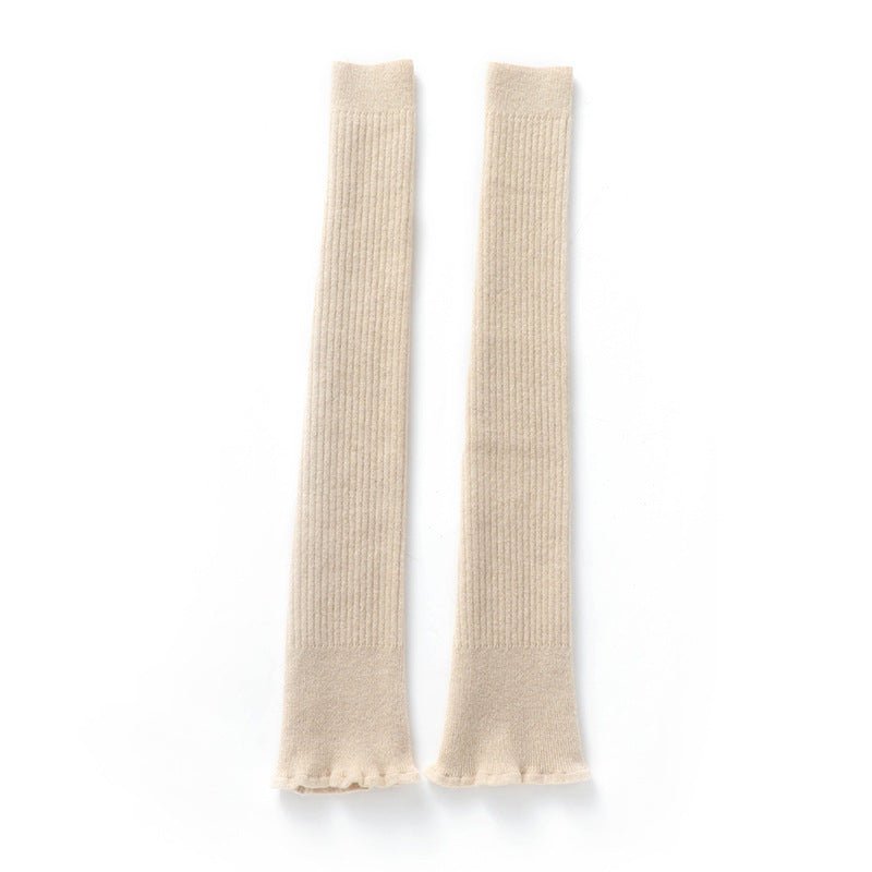 Long Cashmere Leg Warmers Ribbed Cashmere Knee Pads