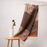Long Cashmere Scarf with Tassel Jacquard Cashmere Warps Winter Gifts for Women