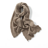 Long Cut - out Cashmere Scarf for Women Double Layer Cashmere Wraps Soft Colors