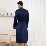 Long Silk Robe For Men Luxury Pure Silk Bathrobe With Pockets
