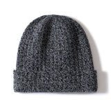 Marled Knit Cashmere Beanie Textured Cashmere Winter Hat Cashmere Cap