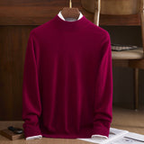 Mens Mock Neck Pure Cashmere Sweater Warm Long Sleeve Sweatershirt