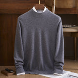 Mens Mock Neck Pure Cashmere Sweater Warm Long Sleeve Sweatershirt