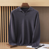Mens Polo Collar Cashmere Sweater Collared Cashmere Knit Pullover