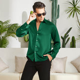 Men's Silk Button - Down Shirt Silk Casual Silk Dress Shirts
