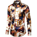 Printed Silk Shirt Long Sleeve Button Down Silk Shirt