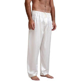 Mens Silk Pajama Long Pants Silk Pajamas Bottoms Sleep Pants