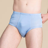 Men's Silk Underwear Mid Waist Silk Briefs Summer Silk Shorts
