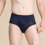 Men's Silk Underwear Mid Waist Silk Briefs Summer Silk Shorts
