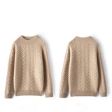 Long Sleeves Cable - knit Mock Neck Cashmere Sweater For Women