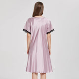 Mulberry Silk Chemise Women's V Neck Silk Lace Nightdress