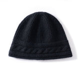 Pure Cashmere Beanie Ultra Soft Womens Cashmere Hat Rib Beanie with Cable Band
