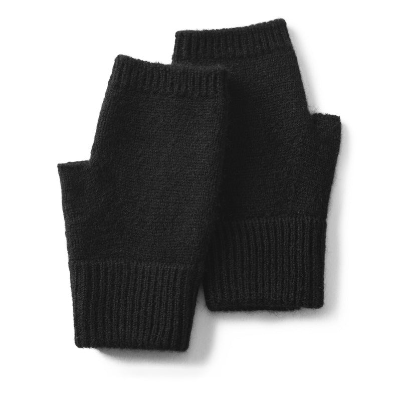 pure cashmere half - finger gloves for women cashmere fingerless gloves warm knitted gloves
