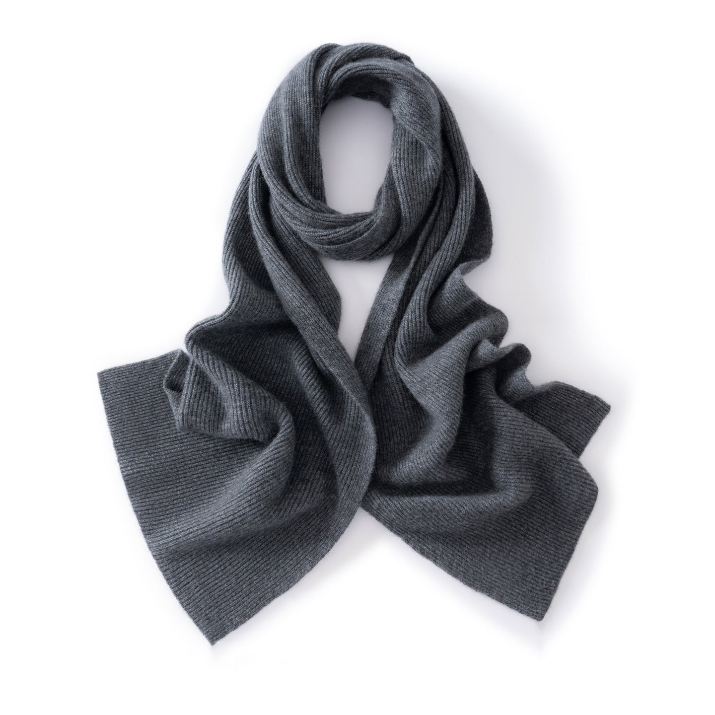 Ribbed Cashmere Scarf for Men and Women Cashmere Knit Wrap for Cold Weather