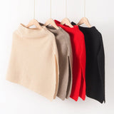 Ribbed Mock Neck Pure Cashmere Cloak Waistcoat Cashmere Scarf