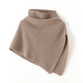 Ribbed Mock Neck Pure Cashmere Cloak Waistcoat Cashmere Scarf