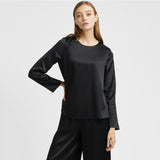Silk Blouse For Women Long Sleeve Pure Office Work Silk Shirts